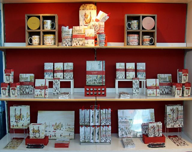 An image of products displayed in The Lowry Shop