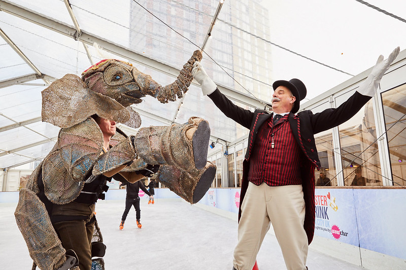 Circus-1903-Peanut-Ringmaster-Willy-Whipsnade-at-Manchester-Ice-Rink-MediaCityUK